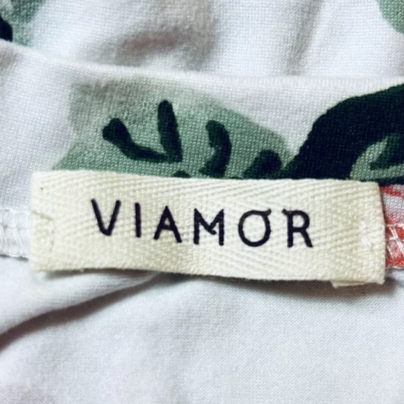 Viamour Women's L Tunic Top Floral Gathered Front LS Cottagecore Soft Made USA - Picture 4 of 9